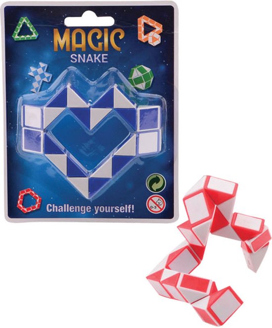 Thumbnail van een extra afbeelding van het spel Magische Slang - Puzzel Magische Slang Zwart/Wit - Magische Kubus - Puzzel Kubus - Draaipuzzel - Rubiks Kubus - Breinbreker - Behendigheidsspel - Ruimtelijk Inzicht - Brein puzzel - Kleur: Blauw/Wit