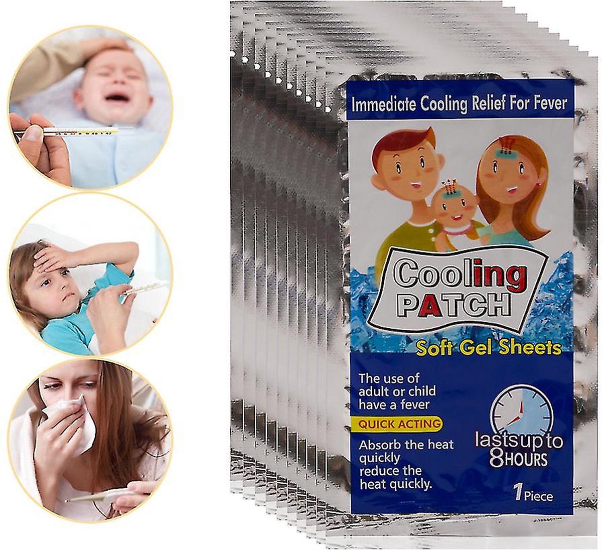 Goedkoopste 5Pc's Koelpleisters voor baby's - Koelpleister Baby - Babykoorts - Baby verzorging - Koelpleisters Baby - Koorts pleisters - Ijsgel pads koel pleisters - Verkoeling pleisters - 5 stuks - Zomer koeling pleister