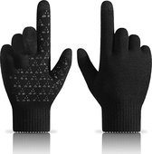 Malinsi Handschoenen Heren en Dames Winter - Zwart Maat XL - Grip Antislip en Touchscreen - Wanten Tiener Kinderen