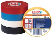TESA Zelfklevende elektrisch isolerende PVC tape 4163 zwart 33mx19mm-2stuks