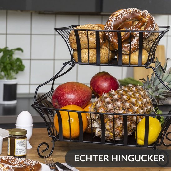 Metalen draad fruitmand snack opbergkom fruitmand met deksel gaas fruitmand met deksel voor keukenornamenten (rood