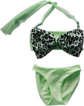 Maat 140 Bikini zwemkleding NEON Groen met dierenprint badkleding baby en kind fel groen zwem kleding