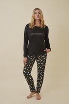 Promise - Pyjama Party-Set Stip - maat XL - Zwart