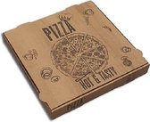 100x Boîte à pizza - Carton ondulé - 32x32x4 imprimé marron