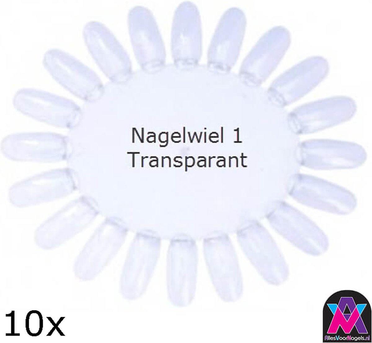 AVN - nagelwiel - transparante nagel display - voordeelverpakking: 10 x 20 nagels