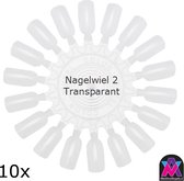 AVN - 10 x Nagelwiel met elk 18 Kunstnagels - Nagellak - Kleuren Waaier - Nail Display Palet - Transparant