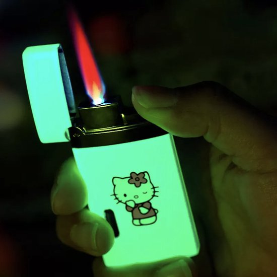Hello Kitty Glow In The Dark aansteker met roze vlam - bekend van TikTok -  hervulbaar... | bol.com