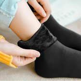 Sara Shop - Warme Sokken - Thermo Wintersokken - gevoerde sokken voor de koudste dage- One-Size - Zwart-Kerst cadeau & Sinterklaas cadeau
