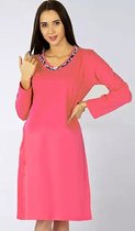 Lucyna nachthemd met lange mouwen van Kuba 100% katoen roze XL
