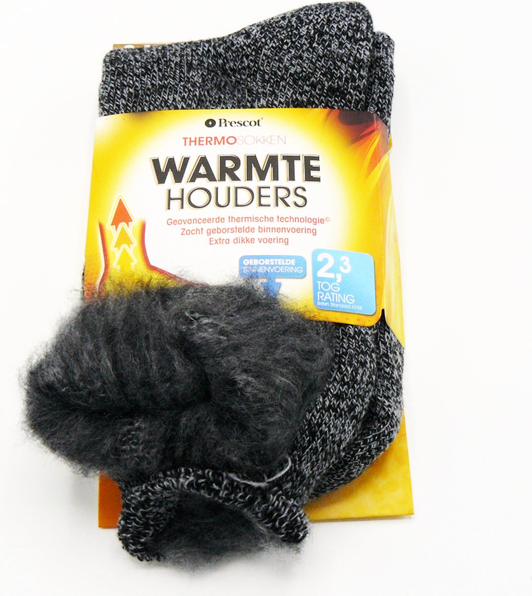 Thermosokken – Warme Sokken – Voorkom Koude Voeten – Oneffen Grijs – Maat 34/39 – 1 Paar