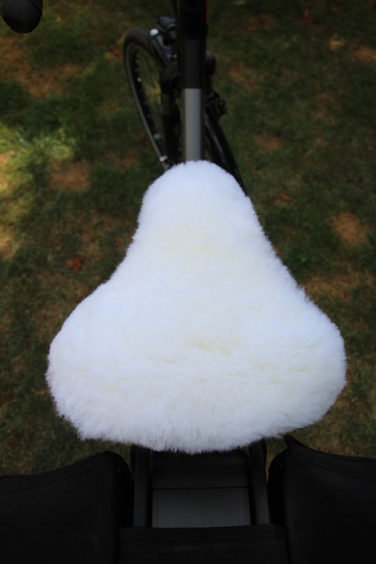 Donja -HD fietszadel dekje hoes naturel schapenvacht met elastiek boord  100%... | bol.com