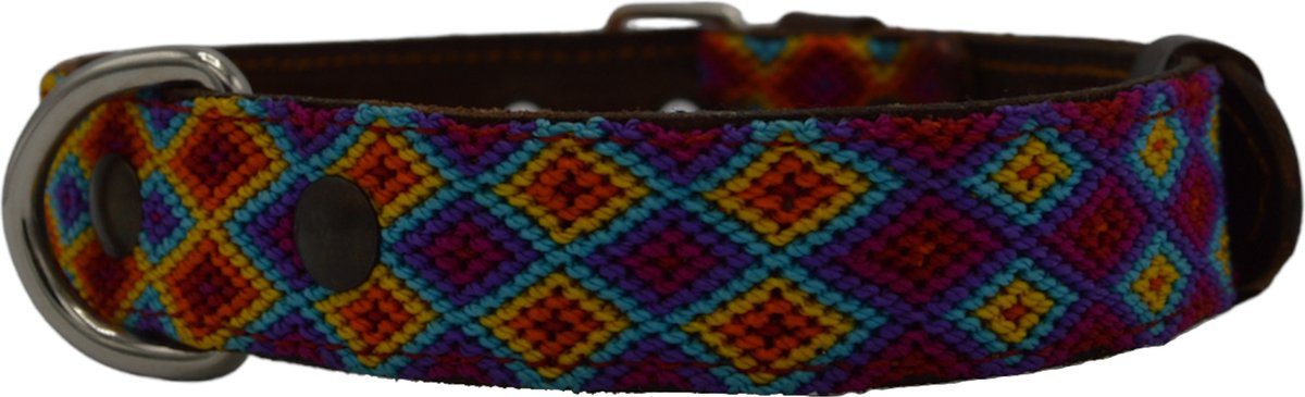 Bohemi Ibiza honden halsband, maat Medium, 34 - 43cm, Leer