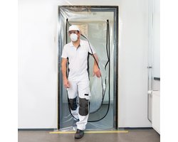STACK Stofdeur | U-Vorm - Transparante Stofdeur met Gestikte Rits - Afdekfolie - Bouwfolie - Afdekzeil - Verbouwing - Verbouwen - Schilderen - Afdek Folie - Afplakken - Afplakzeil - Bouwzeil