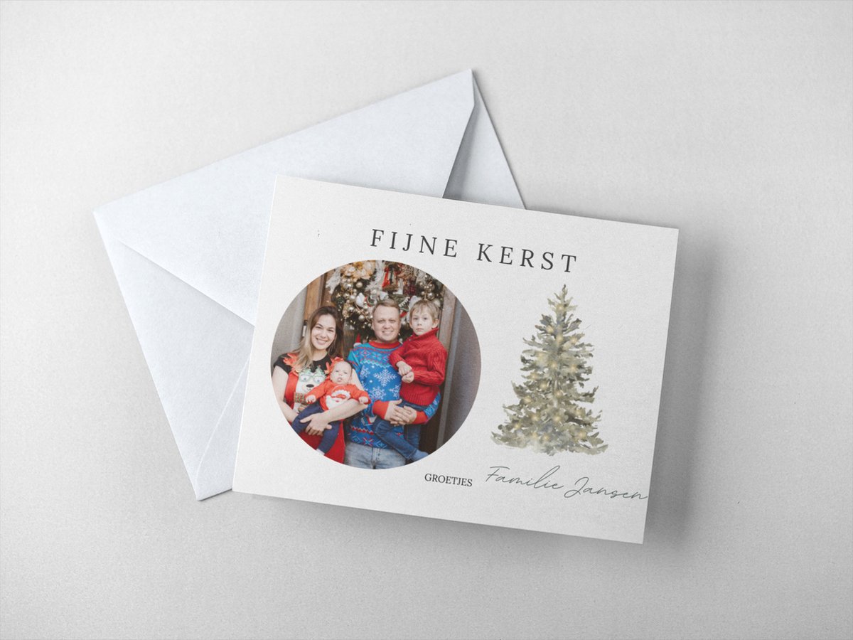 Gepersonaliseerde Kerstkaarten 10 stuks Met Foto Incl Enveloppen