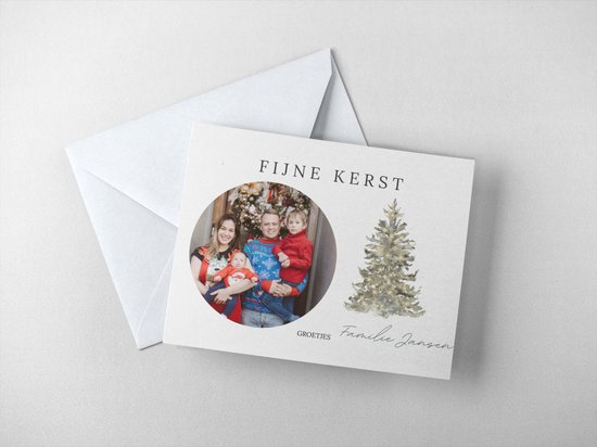 Gepersonaliseerde Kerstkaarten 10 stuks - Met Foto - Incl Enveloppen