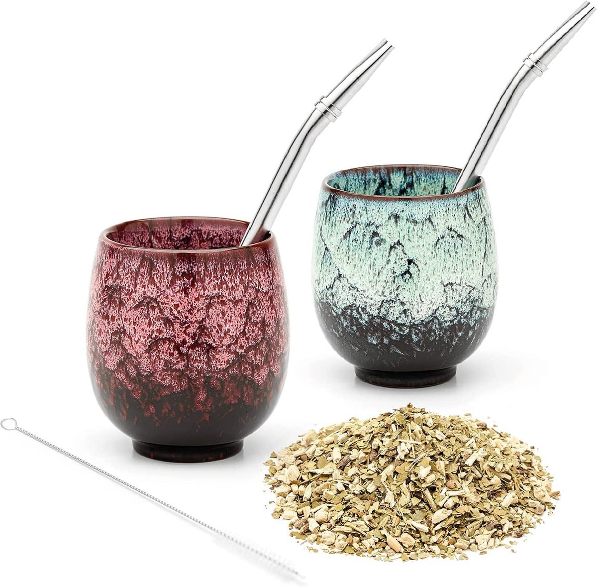 YAMSLAM Tazza Yerba Mate, set da tè Yerba a doppia parete