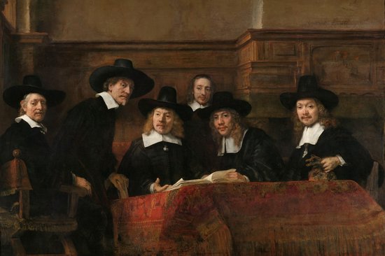 Les gardiens de la guilde des drapiers d'Amsterdam, connus sous le nom de «maîtres de l'acier», Rembrandt van Rijn, 1662 Impression sur toile