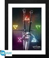 THE WITCHER - Framed print "Signs & Swords" (30x40)
