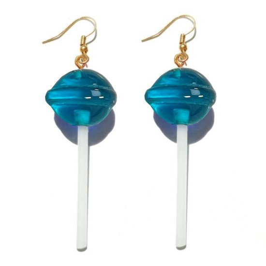 Fako Bijoux® - Boucles d'oreilles - Lollipop On A Stick - 15x78mm - Aqua |  bol.com