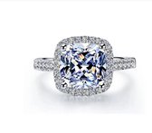 Fiory Crystal Ring| Maat 6 | ring| verlovingsring| gelegenheidsring| vriendschapsring| Luxe, briljante ring| zilver-white | 6