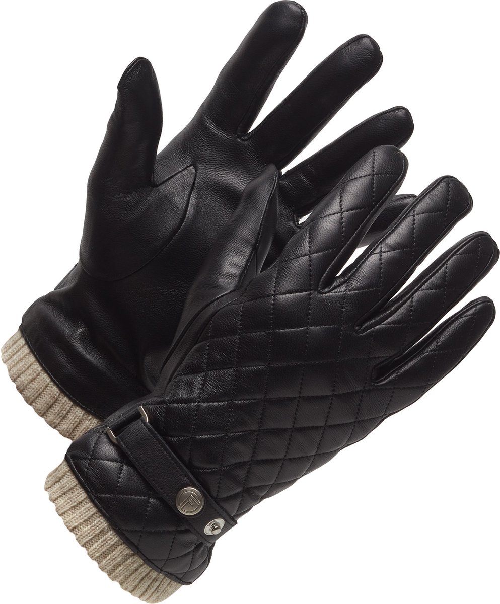 Leren Handschoenen Dames - Touchscreen handschoenen Zwart - 100% Echt soepel schaapsleer - model Kate - Zachte Wollen Voering