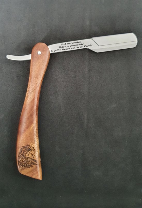 Couteau de barbier Shavette Lame de papa. wens personnalisable. Rasoir  Gravure... | bol.com