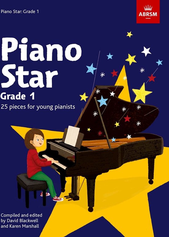 Un enfant joue sur un piano à queue, 'Piano Star: Grade 1', 25 pièces pour jeunes pianistes.