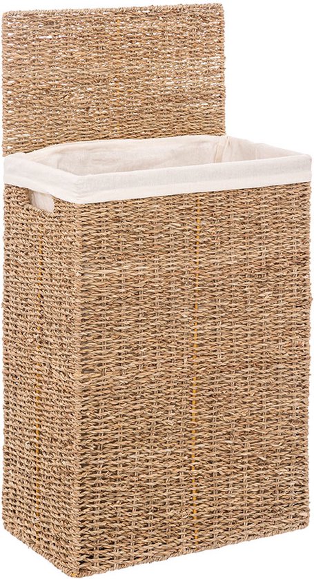 Panier à linge rectangulaire jonc de mer naturel naturel