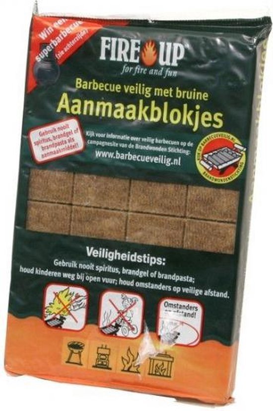 Foto: Voordeelverpakking aanmaakblokjes bruin 6 x 28 168 stuks voor kachel grill bbq vuurkorf