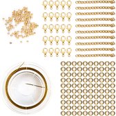 Principessa onderdelenset in goudkleur om zelf sieraden te maken - 236 stuks