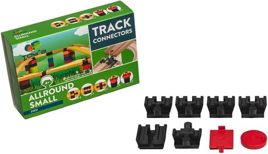 Toy2 Allround Small Track Connectors Treinbaanonderdelen - Houten Treinbaan - Voor LEGO DUPLO©, BRIO©, IKEA