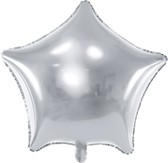 Folie ballon Ster, 48cm, zilver