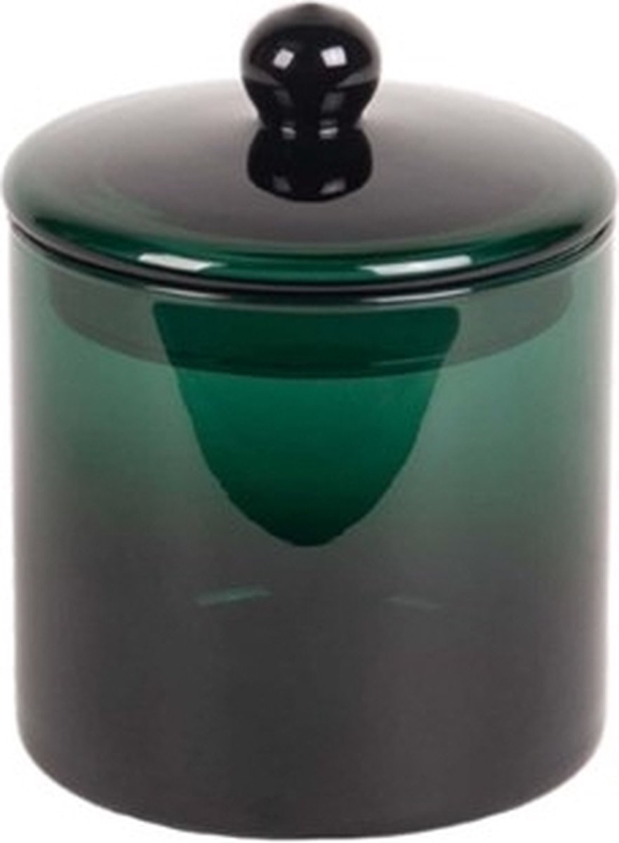 XLBoom MIKA Large - Voorraadpot met deksel - Groen glas - Ø13,5cm x h17cm