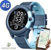 WatchToCare® WTC42 - Smartwatch Kinderen - GPS tracker - GPS Horloge Kind - Camera - Inclusief Lebara Simkaart met €5,- te goed - Hard Glas Screen Protector - Stylus - 4G - Géén Abonnement nodig - Incl Laadadapter - Blauw