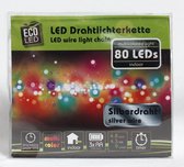 Led draad verlichting - 80 LEDS - 8 meter - Multi Color - Werkt op batterij - Voor binnen - Timer - Kerst verlichting - Licht Slinger - Voordeel Set 2 x