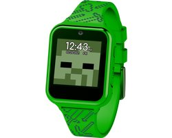 Accutime Kinderhorloge Minecraft - Smartwatch Kind - Kinderhorloge met Spelletjes - Smartwatch Kinderen - Selfie Camera - Groen