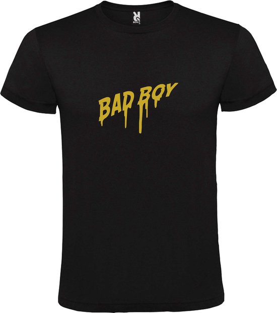 T-shirt Zwart avec image "BadBoy" Goud Taille XXXXXL