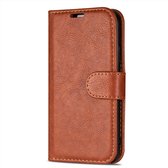 Apple iPhone 14 plus hoesje/Wallet case /L book case Portemonnee kaarthouder/ magneetflipje/ kleur Bruin