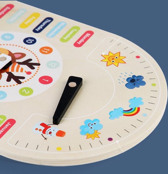 Buxibo - Horloge calendrier en bois colorée - Horloge jouet - Horloge  d'apprentissage... | bol