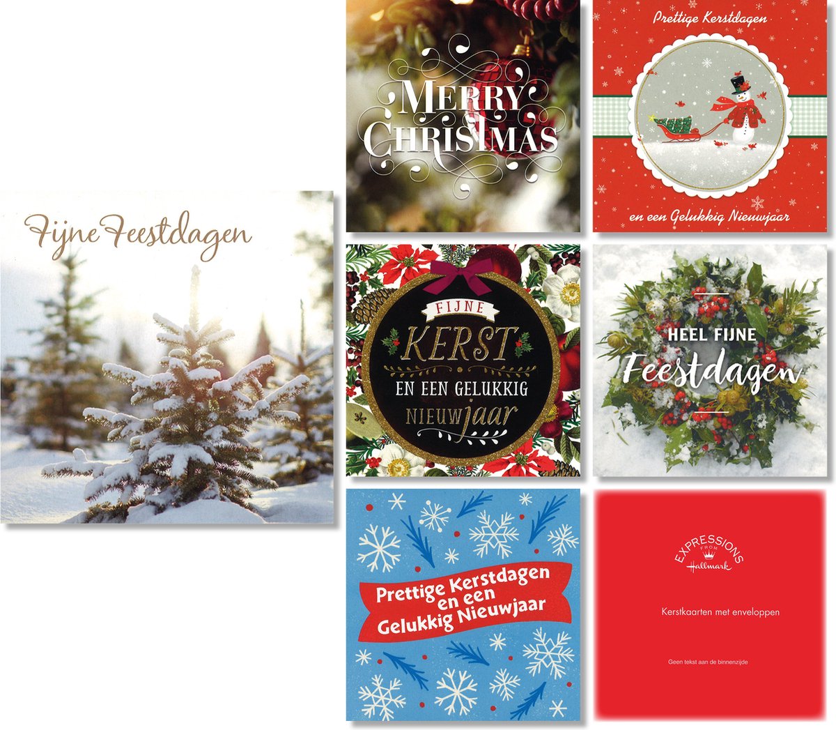 Hallmark - Expressions - 60 Kerstkaarten - Budget - Kerst - Nieuwjaar - 13 x 13 cm