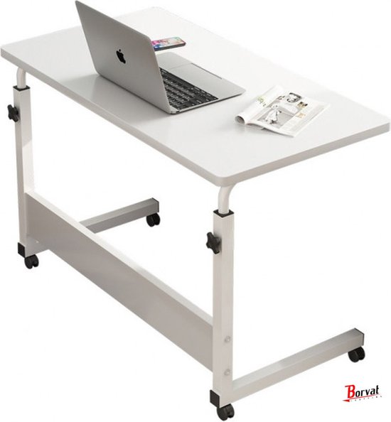 Mobiele Bureau - Laptop bijzettafel - Sta bureau voor laptop tafel voor thuis - Bureau Op Wielen - thuiskantoor - (80cm * 40cm)