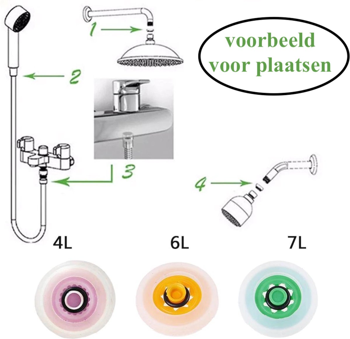 Hoekventiel, douchekop, afsluitventiel, waterstopper, kogelkraan, G1/2 inch douche, waterverdeler, douchestop shut-off ventiel, koper, kopafsluitventiel van koper