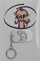 Porte-clés singe avec carte - Cadeau d'amant de singe - animaux - Joli cadeau à offrir à votre amoureux des animaux - 2,9 x 5,4 cm