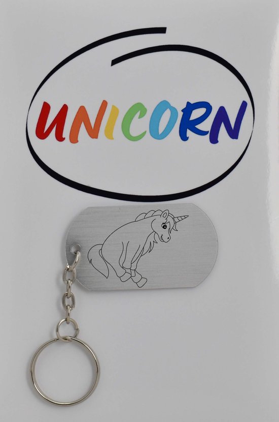 voor eeuwig Aanvrager jogger unicorn Sleutelhanger inclusief kaart - unicorn cadeau – unicorn - Leuk kado  voor je... | bol.com