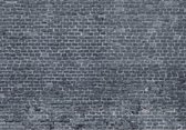Fotobehang - Vlies Behang - Donkere Bakstenen Muur - Antraciet - 368 x 254 cm