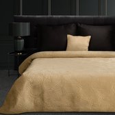 Oneiro’s luxe LILI Type 4 Beddensprei Beige - 280x260 cm – bedsprei 2 persoons - beige – beddengoed – slaapkamer – spreien – dekens – wonen – slapen