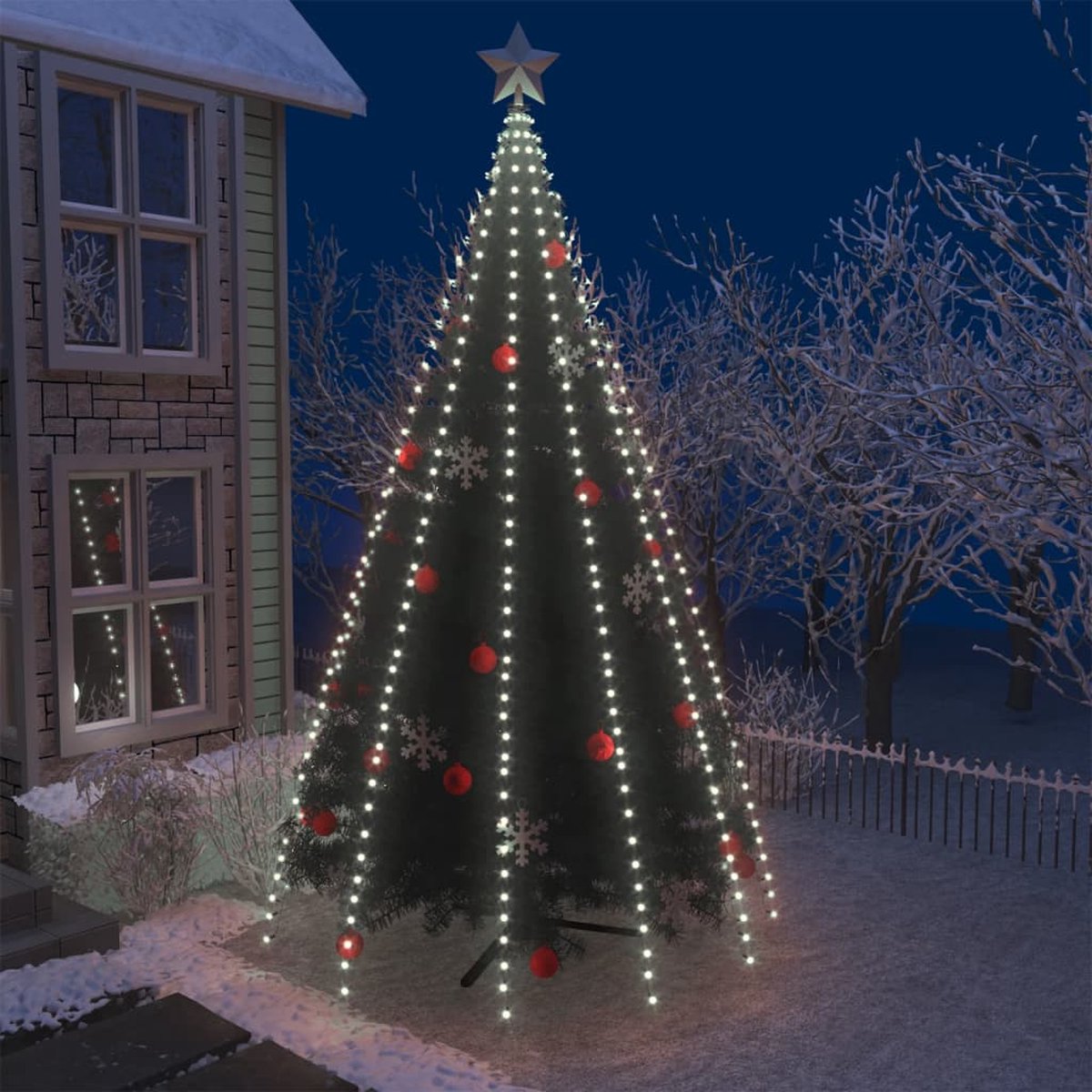 Prolenta Premium - Kerstboomverlichting met 500 LED's koudwit binnen/buiten 500 cm