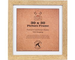 Fotolijst Fotomaat 30x30 cm - MDF hout- Licht Eiken- Fotokader - 28mm profielbreedte - Posterlijst