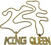 King & Queen Kettingen/Chains/Hangers Koppel, Couple, Goudkleurig Hustle, Motivation, Goals