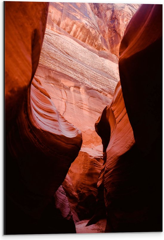 WallClassics - Dibond - Antelope Canyon Ravijn - 40x60 cm Foto op Aluminium (Wanddecoratie van metaal)